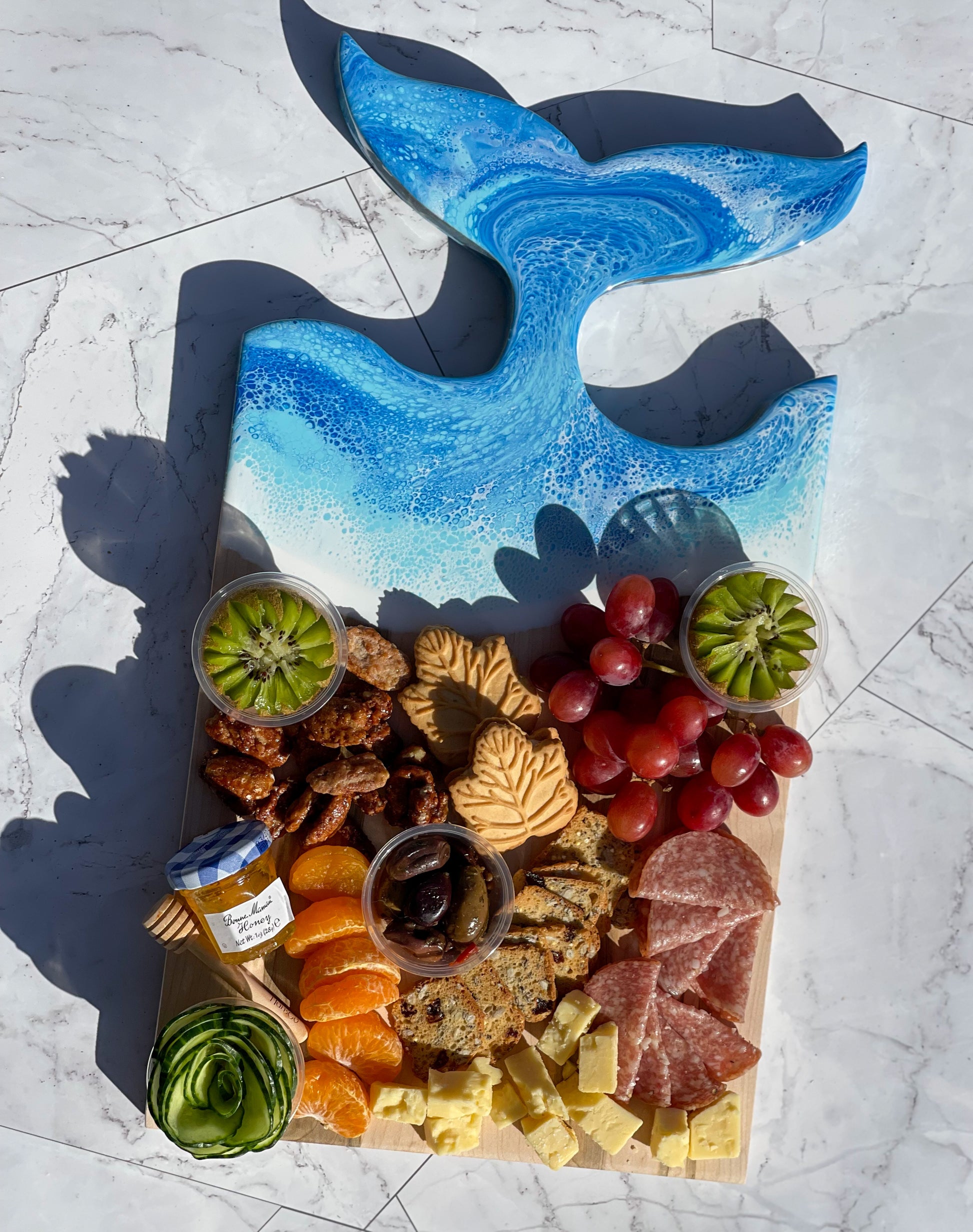 Nautical Cheese Board Whale Tail Cutting Board Charcuterie Board with –  DaphNew Design